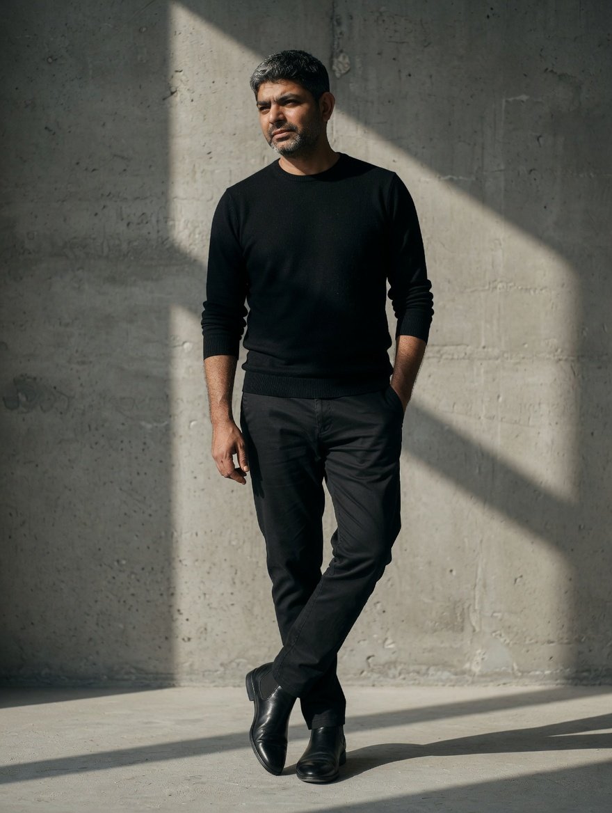 Black suit shoot for man